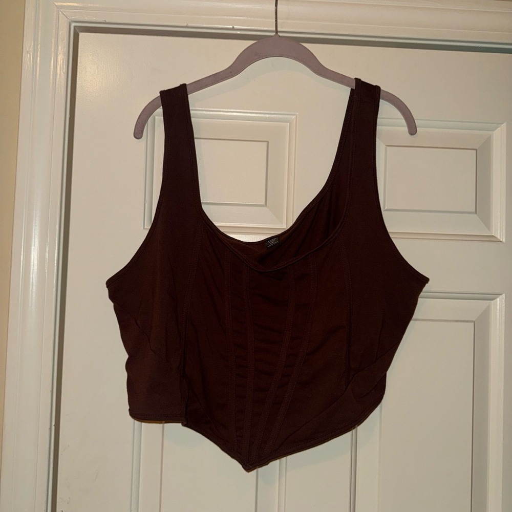SHEIN Chocolate Brown Women's Crop Top